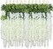 Fake Hanging Flowers - 24 Pieces 3.75 Feet/Piece Artificial Wisteria Vine Hanging Garland Decor (White-24pcs)
